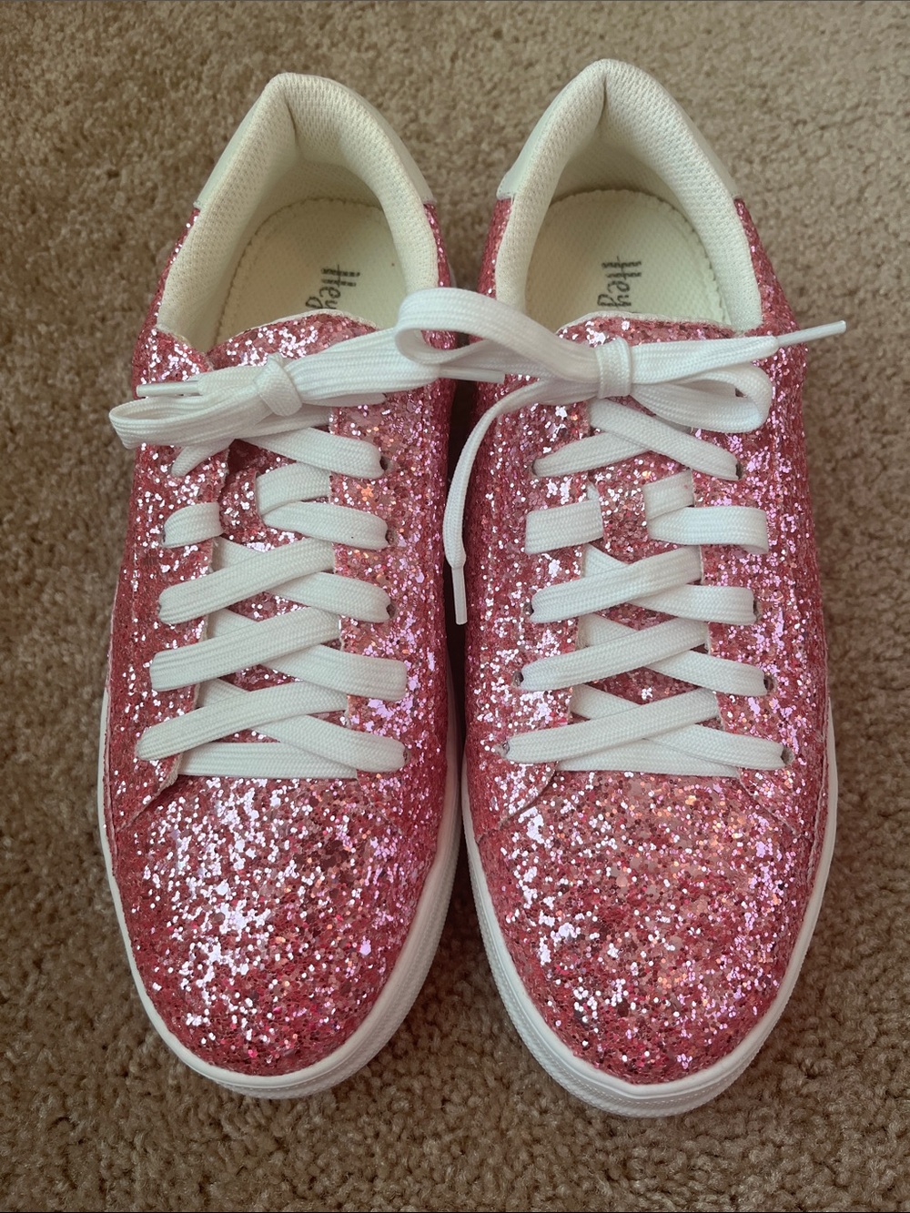 Hey Girl by Corkys Glaring Pink Glitter Sneakers - Picture 2 of 9